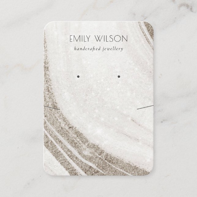 Cartão De Visita Tela Dourada clara do colar do ágato de mármore (Frente)