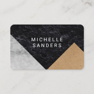 Cartão De Visita Tela Geométrica Faux Leather Slate