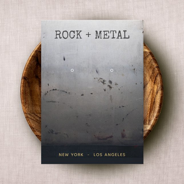 Cartão De Visita Tela Grunge Cinza Black Earring (Criador carregado)