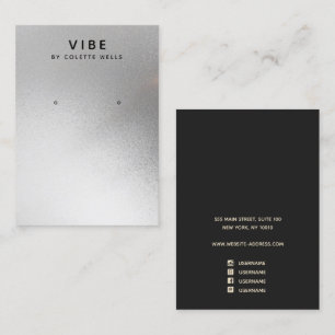 Cartão De Visita Tela legal do Varrasco de Aquarela de Satin Silver