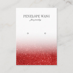 Cartão De Visita Tela Luxe Red Glitter Ombre Jewelry Earring