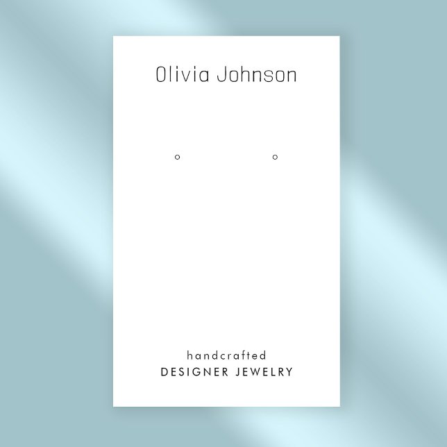 Cartão De Visita Tela mínima Elegante de Jewelry Chic (Stylishly Personalize with Your Custom Name. Add Optional Text.)