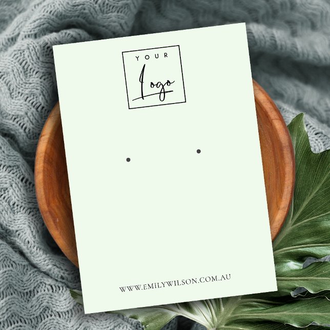 Cartão De Visita Tela Mínima Simples de Altura Verde em Aqua (Criador carregado)