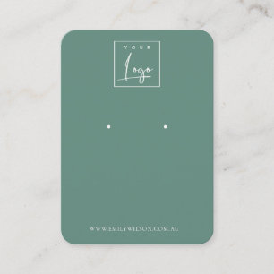 Cartão De Visita Tela mínima simples de cor azul escura e verde