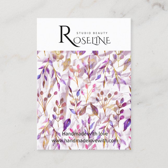 Cartão De Visita Tela Primavera de revestimento da ventoinha púrpur (Frente)