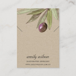 CARTÃO DE VISITA TELA RUSTIC KRAFT OLIVE FAUNA NECKLACE BRACELET
