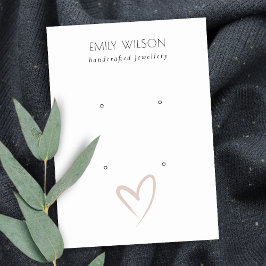 Cartão De Visita Tela Simples Elegante Blush Heart 2 Stud Earring