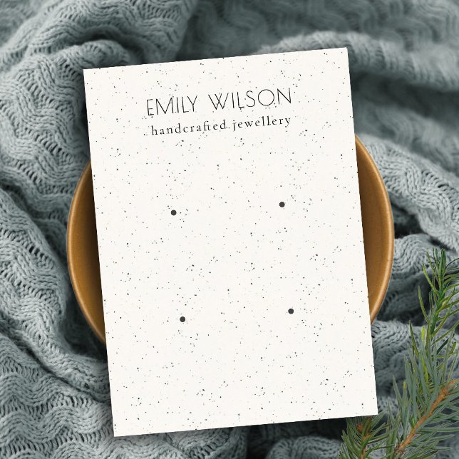 Cartão De Visita Tela Sutil de Textura Cerâmica Branca 2 Earing (Criador carregado)