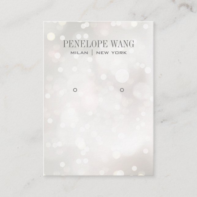 Cartão De Visita Tela Whimsy Silver White Boke Jewelry Earring (Frente)