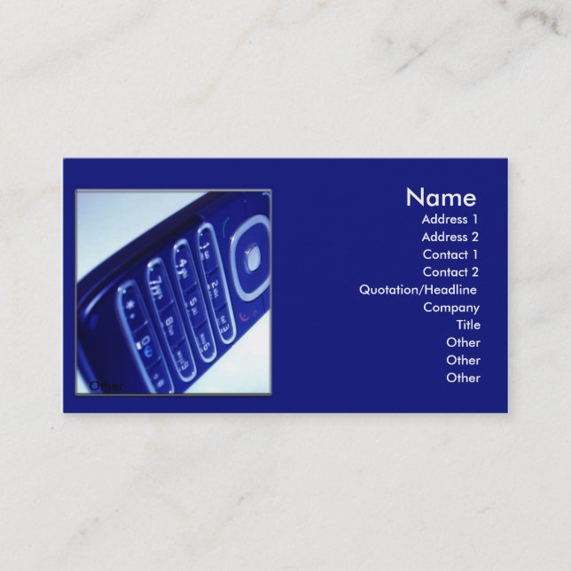 Cartão De Visita Telefone celular (Frente)