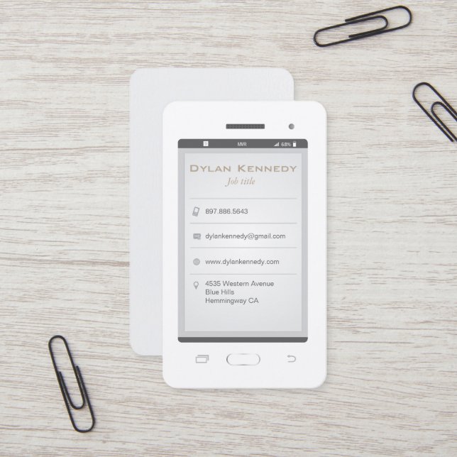 Cartão De Visita Telefone móvel (Frente/Verso In Situ)