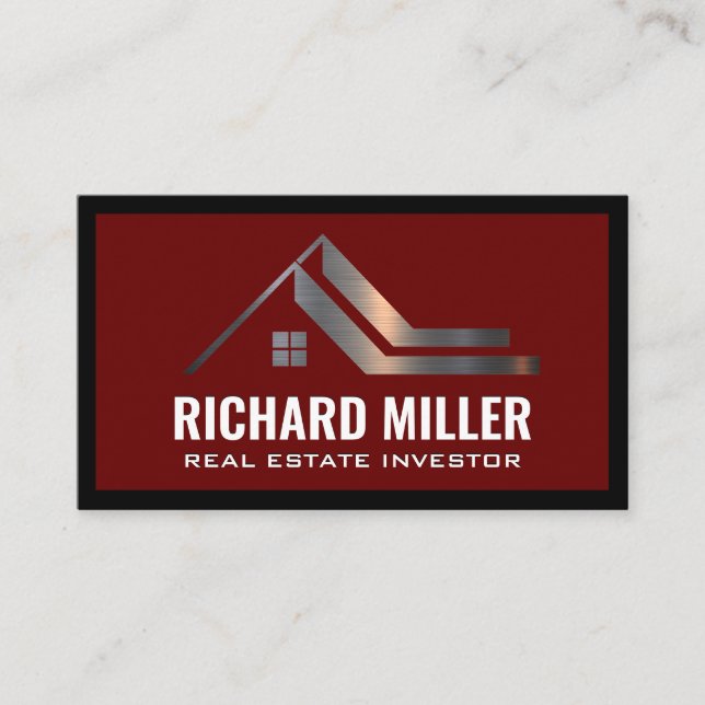 Cartão De Visita Telhado de metal imóvel | Propriedade residencial (Frente)