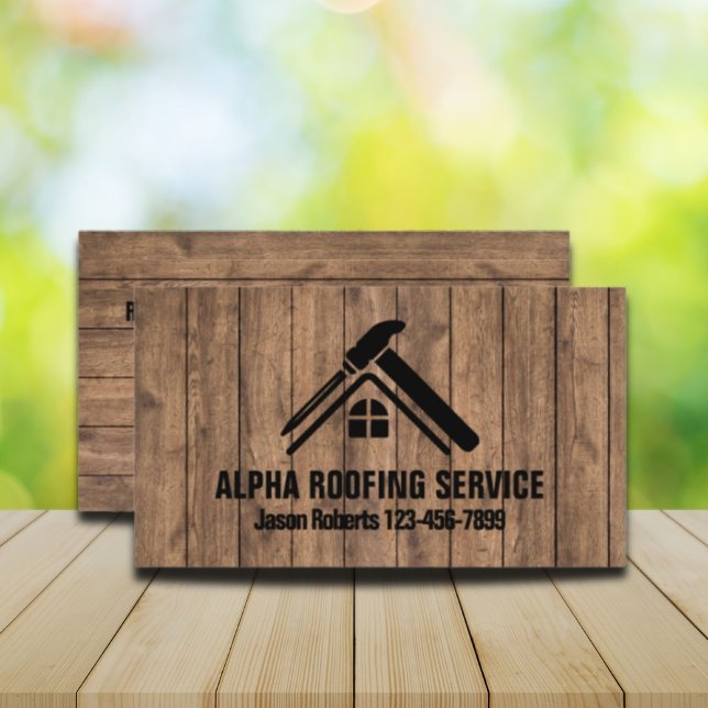 Cartão De Visita Telhado de Reparação do Telhado do Contratante (Contractor Roof Repair Construction Roofing Roofer Business Card)
