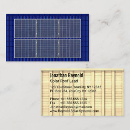 Cartão De Visita Telhado Solar Energético Azul Duplo Lado