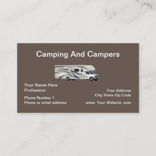 Cartão De Visita Tema de Acampamento Camping Camping