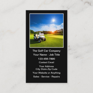 Cartão De Visita Tema de Carrinho de Golfe e Carro de Golfe