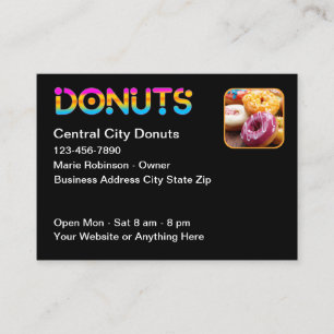 Cartão De Visita Tema de Donut Divertido e Legal Loja de Donuts
