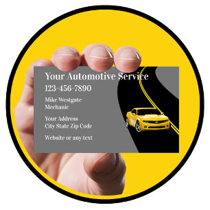 Cartão De Visita Tema de Estrada de Serviços Automobilísticos