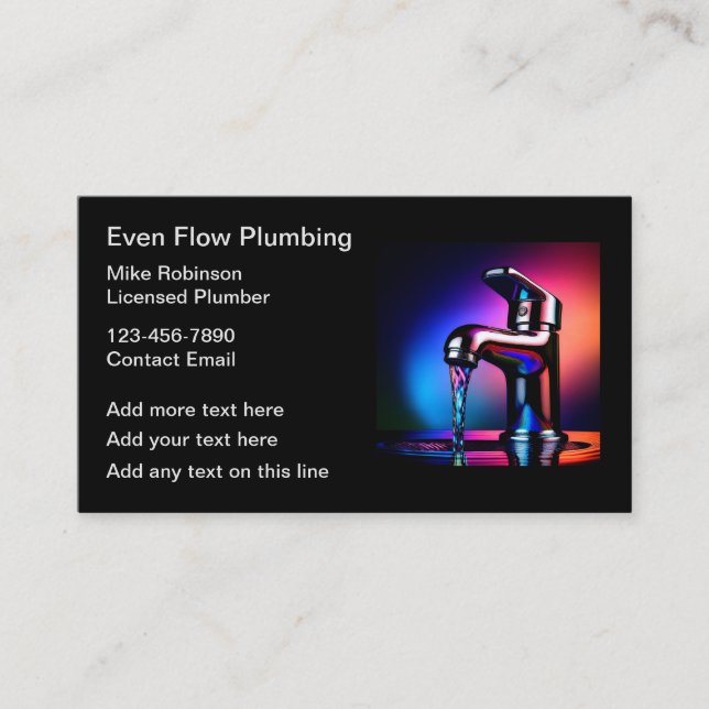 Cartão De Visita Tema de Faucet da Cozinha de Serviço de Canalizado (Frente)