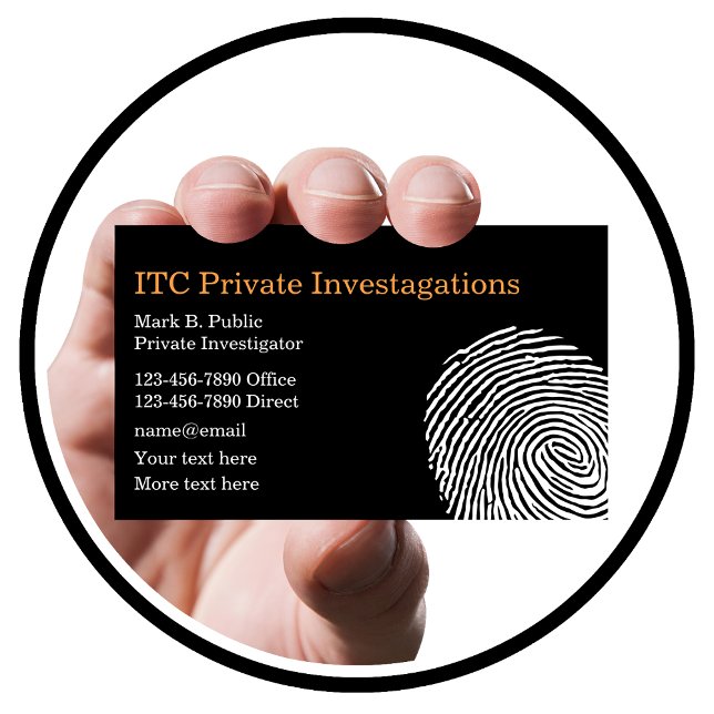 Cartão De Visita Tema de impressão digital do investigador privado (Private Investigator)