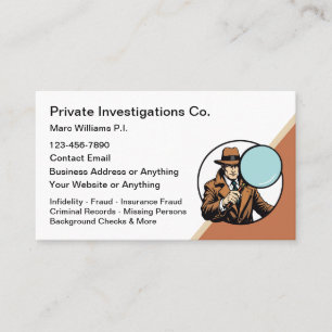 Cartão De Visita Tema de Investigador Privado Moderno