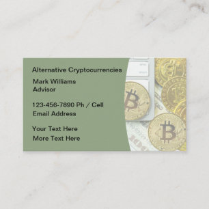Cartão De Visita Tema de Investimento em Criptomoeda Bitcoin