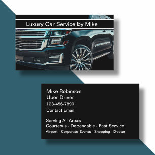 Cartão De Visita Tema de Transporte de Motorista Uber Elegante