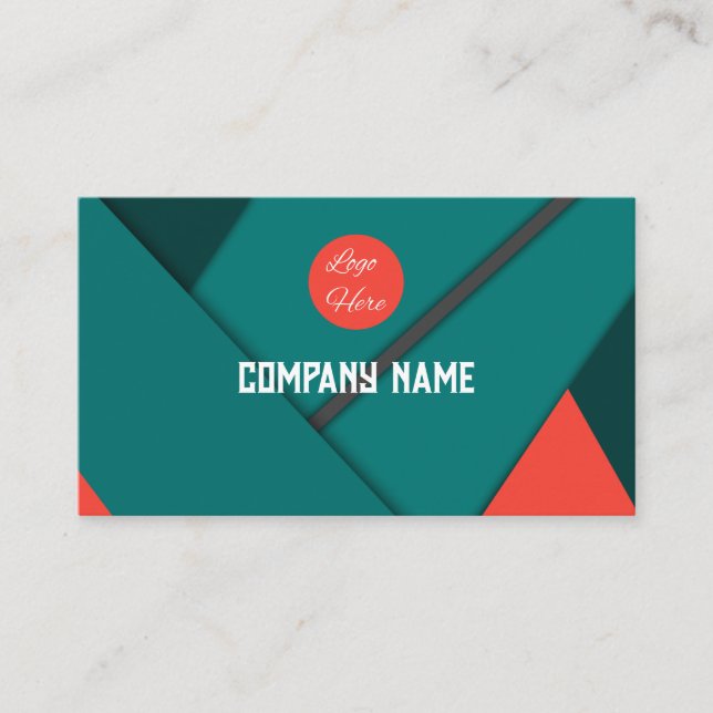 Cartão De Visita Tema Geométrico e Teto Vermelho Moderno Personaliz (Frente)