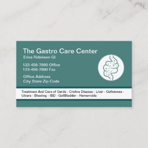 Cartão De Visita Tema Intestinal de Gastroenterologista