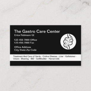 Cartão De Visita Tema Intestinal de Gastroenterologista