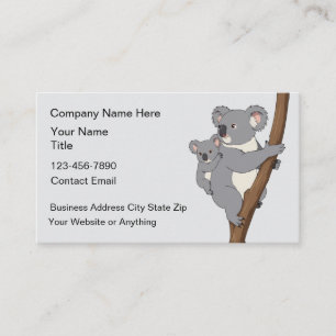 Cartão De Visita Tema Urso Koala Natural Da Natureza