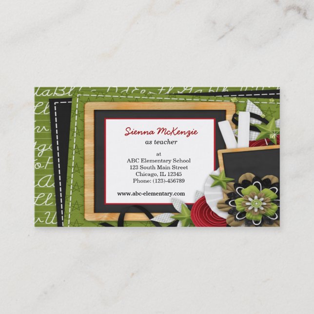 Cartão De Visita Temas escolares (Frente)