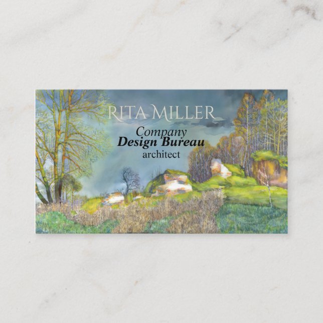 Cartão De Visita tempestade primavera (Frente)