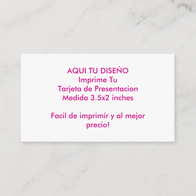 Cartão De Visita Template para Tarjetas de Presentacion Your design (Frente)