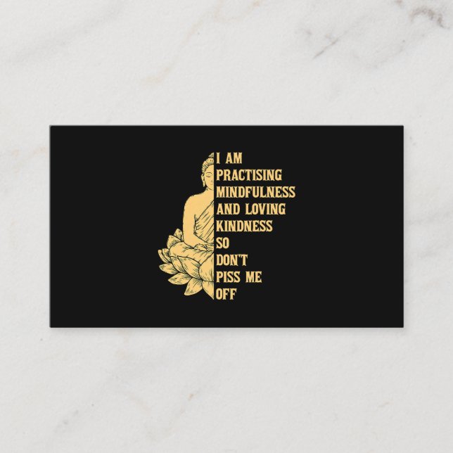 Cartão De Visita templo de meditação roupas budistas buddah tee wom (Frente)