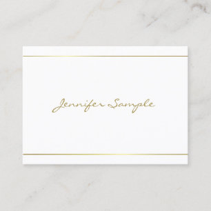 Cartão De Visita Tendência Caligrafia Dourada Script Glam Luxury D