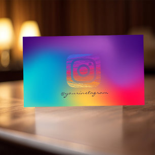 Cartão De Visita Tendência Cor Frio Colorido Holográfico Instagram
