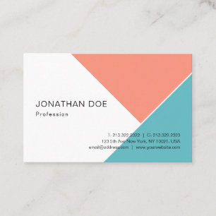 Cartão De Visita Tendência Cores Simples Modelo Design moderno