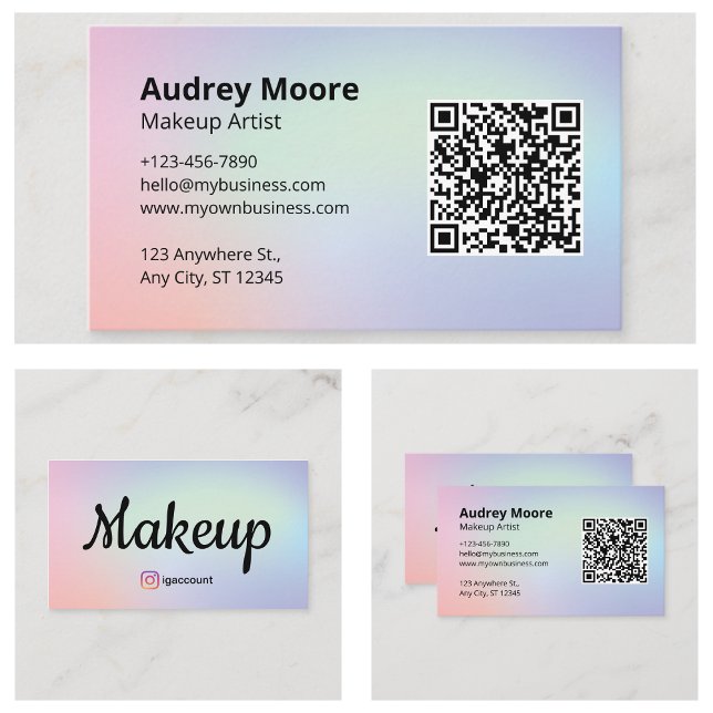 Cartão De Visita Tendência de ativação de Modelos profissionais exc (Professional Templates Makeup Trendy Unique Business Card
)