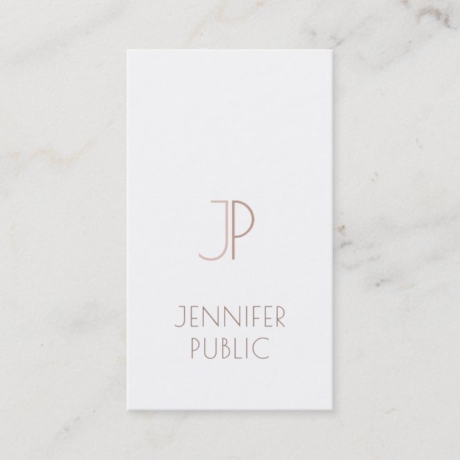 Cartão De Visita Tendência de Design Moderna Elegante Simples Monog (Frente)