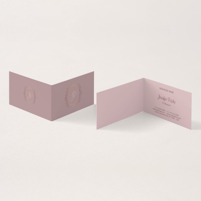 Cartão De Visita Tendência de Modelo Elegante Moderno de Script Cal (Interior e exterior)