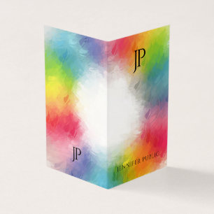 Cartão De Visita Tendência de Modelo Moderna Elegante Monograma Col