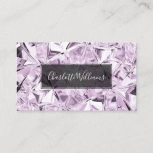 Cartão De Visita Tendência de Textura em Diamante Roxo Moderno