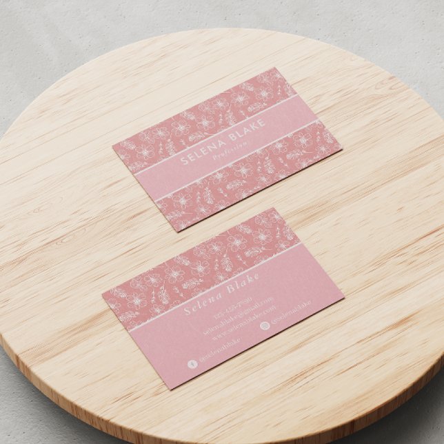 Cartão De Visita Tendência e Elegante | Bold Na moda Floral (Criador carregado)