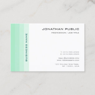 Cartão De Visita Tendência Elegante Mint Verde Moderno Simples