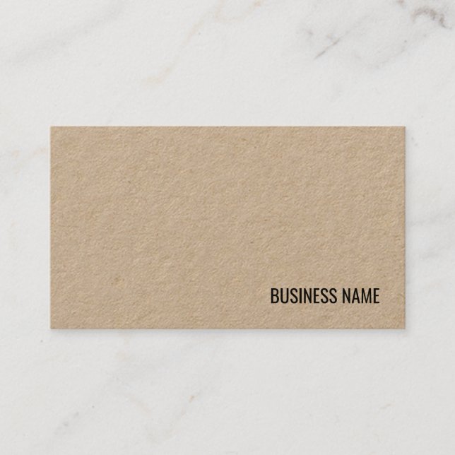 Cartão De Visita Tendência Elegante Moderna do Papel Real Kraft Pre (Frente)