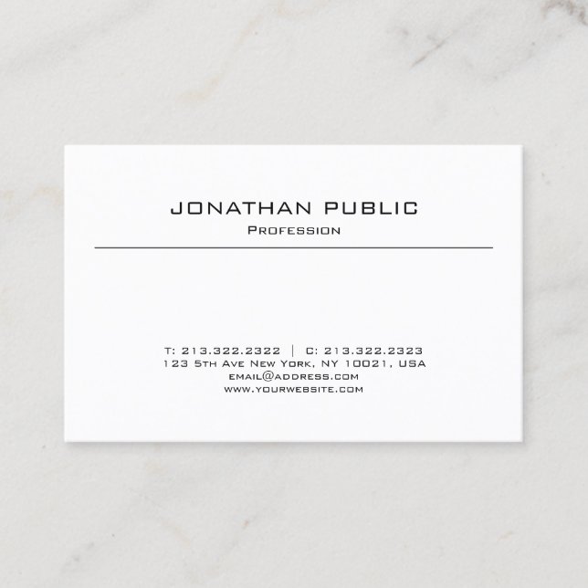 Cartão De Visita Tendência Mínima de Planeamento Moderno e Elegante (Frente)
