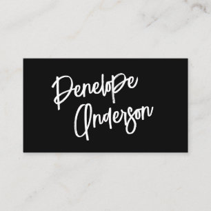 Cartão De Visita Tendência Moderna Exclusiva Preta e Branca Minimal