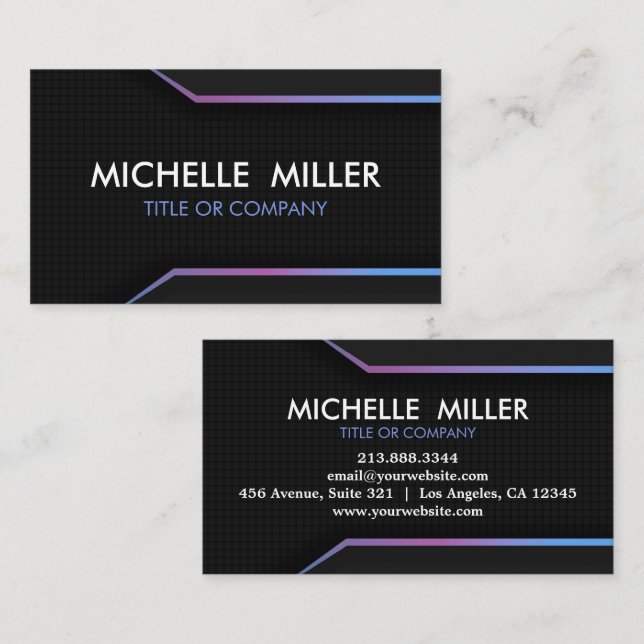 Cartão De Visita Tendência personalizada moderna, luxuosa, rosa, pú (Frente/Verso)