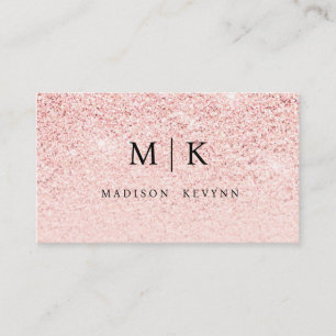 Cartão De Visita Tendência Rosa Dourada Glitter Simples Moderna Min